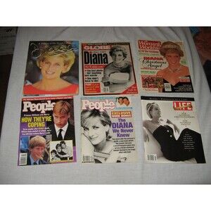 Lot of 9 Different Princess Di Diana Publications Book & Magazines 1997-1999